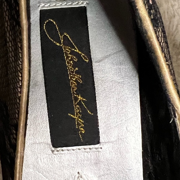 NIB Jonathan Kayne high heels size 8 black over nude color peep toe NWT. - Picture 7 of 8